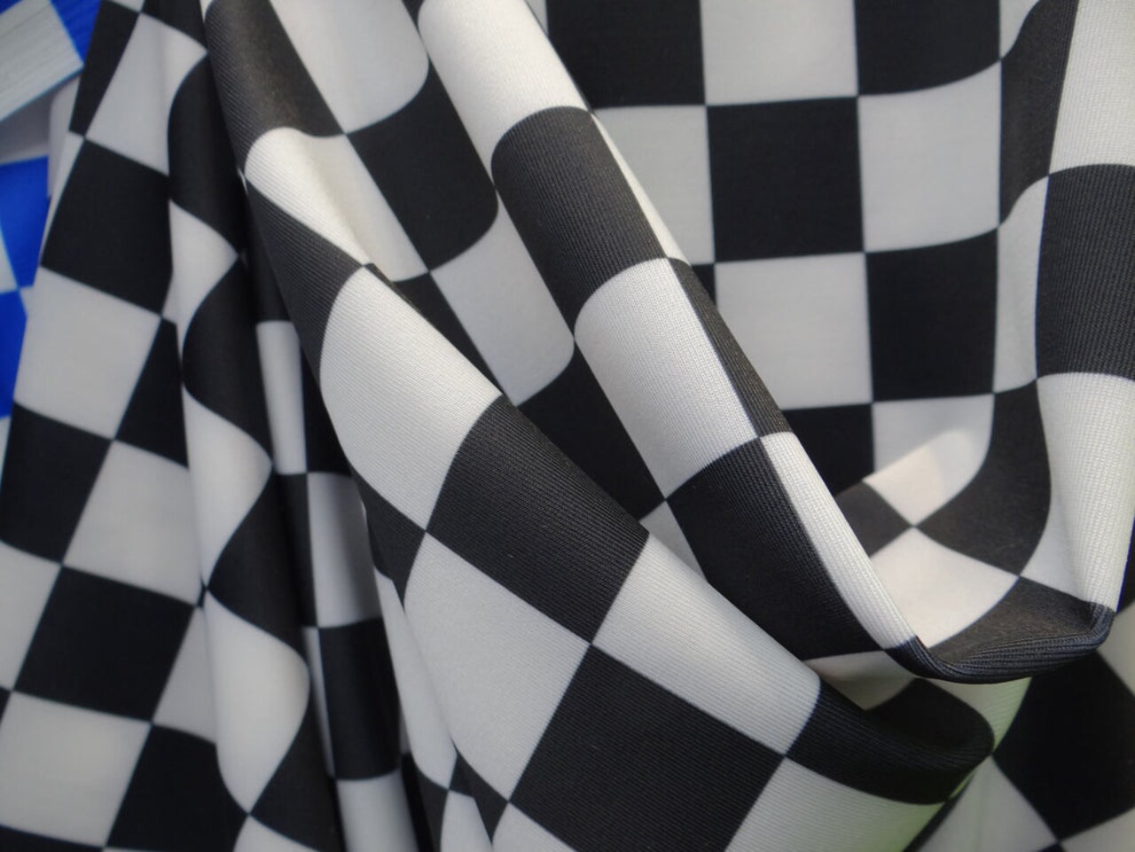 1 Yard Black and White Checkers Spandex Fabric Swimwear Dancewear Leggings 58/60 Inches Wide